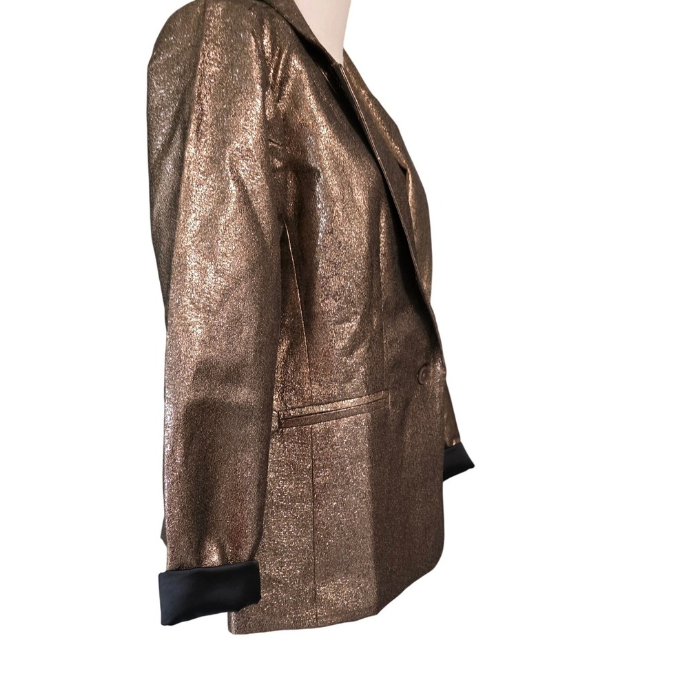Joan Rivers Blazer Womens Medium Bronze Metallic Red Carpet - Picture 5 of 11